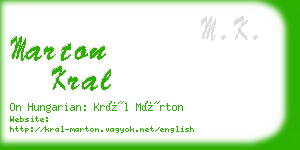 marton kral business card